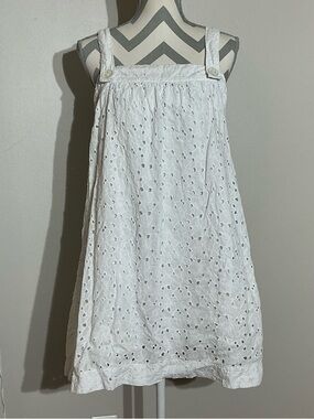 C&C California Large Dress White Floral Eyelet Babydoll A line
